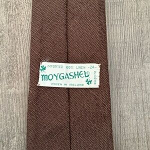 Moygashel vintage 100% Linen Rich Brown Tie